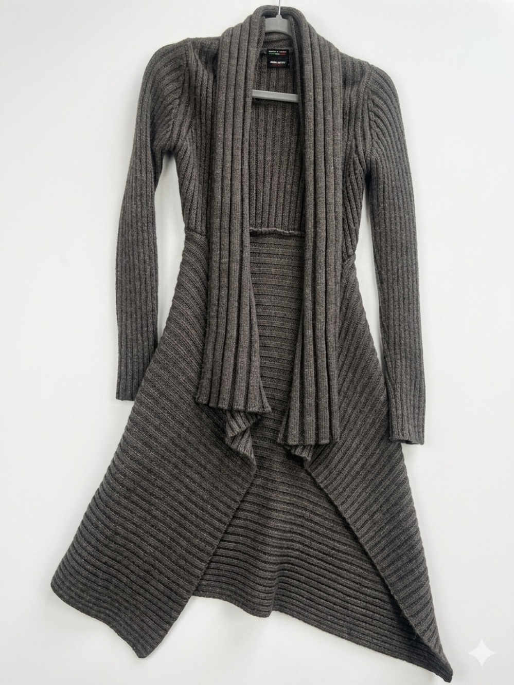 Miss Sixty Collection Ribbed Knit Duster Cardigan Made in Italy S